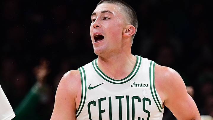 Oct 10, 2026; Boston, Massachusetts, USA; Boston Celtics guard Payton Pritchard (11) reacts after making a three point shot during the first half against the Philadelphia 76ers at TD Garden. Mandatory Credit: Bob DeChiara-Imagn Images Oct 10, 2026; Boston, Massachusetts, USA; Boston Celtics guard Payton Pritchard (11) reacts after making a three point shot during the first half against the Philadelphia 76ers at TD Garden. Mandatory Credit: Bob DeChiara-Imagn Images