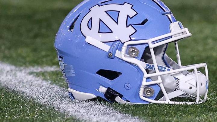 Oct 28, 2023; Atlanta, Georgia, USA; A detailed view of a North Carolina Tar Heels helmet on the field before a game against the Georgia Tech Yellow Jackets at Bobby Dodd Stadium at Hyundai Field. Mandatory Credit: Brett Davis-Imagn Images Oct 28, 2023; Atlanta, Georgia, USA; A detailed view of a North Carolina Tar Heels helmet on the field before a game against the Georgia Tech Yellow Jackets at Bobby Dodd Stadium at Hyundai Field. Mandatory Credit: Brett Davis-Imagn Images