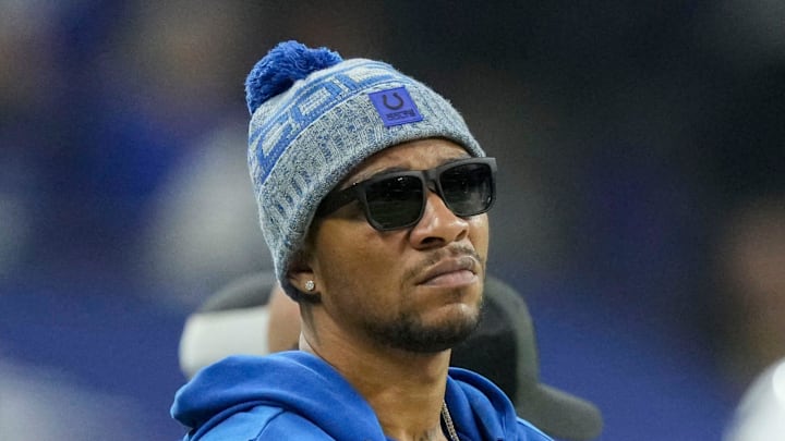 Indianapolis Colts quarterback Anthony Richardson watches the action