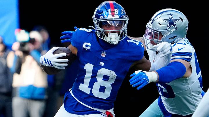 Former New York Giants wide receiver Darius Slayton (18). Former New York Giants wide receiver Darius Slayton (18).