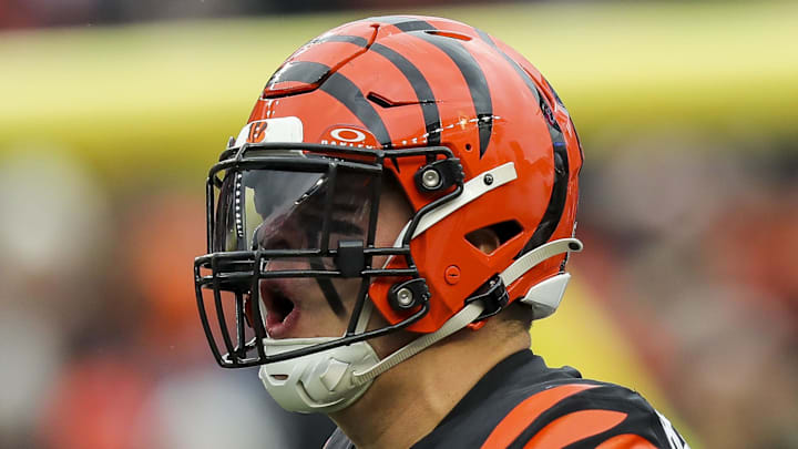 Jan 7, 2024; Cincinnati, Ohio, USA; Cincinnati Bengals defensive end Trey Hendrickson (91) runs onto the field before the game against the Cleveland Browns at Paycor Stadium. Mandatory Credit: Katie Stratman-Imagn Images