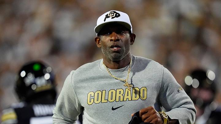 Colorado Buffaloes head coach Deion Sanders before the game against the Wyoming Cowboys at Folsom Field. Colorado Buffaloes head coach Deion Sanders before the game against the Wyoming Cowboys at Folsom Field.
