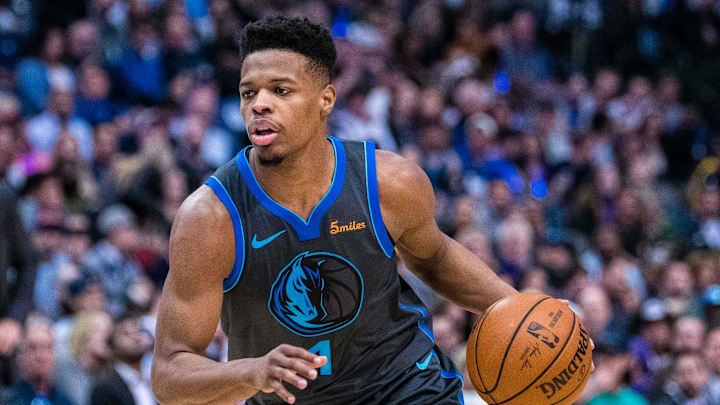 Jan 7, 2019; Dallas, TX, USA; Dallas Mavericks guard Dennis Smith Jr. (1) in action during the game between the Lakers and the Mavericks at the American Airlines Center. Mandatory Credit: Jerome Miron-Imagn Images