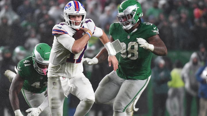 Buffalo Bills quarterback Josh Allen against the Philadelphia Eagles at Lincoln Financial Field. 