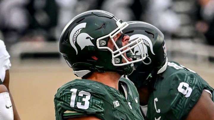 Michigan State's Isaac Smith celebrates after a stop against Penn State during the first quarter on Saturday, Nov. 15, 2025, at Spartan Stadium in East Lansing. Michigan State's Isaac Smith celebrates after a stop against Penn State during the first quarter on Saturday, Nov. 15, 2025, at Spartan Stadium in East Lansing.