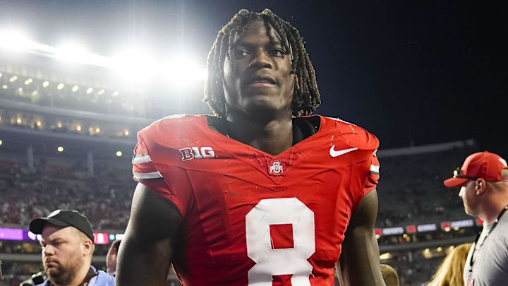 Ohio State Buckeyes linebacker Arvell Reese leaves the field following the game against the Ohio Bobcats.