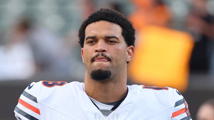 Aug 22, 2026; Cincinnati, Ohio, USA;  Chicago Bears quarterback Caleb Williams (18) warms up before the game  against the Cincinnati Bengals at Paycor Stadium.  Mandatory Credit: Joseph Maiorana-Imagn Images