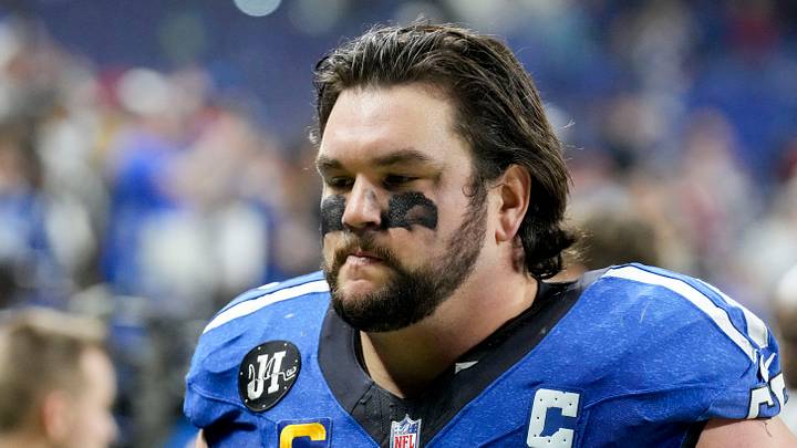 Indianapolis Colts guard Quenton Nelson leaves the field Monday, Dec. 22, 2025 at Lucas Oil Stadium in Indianapolis.