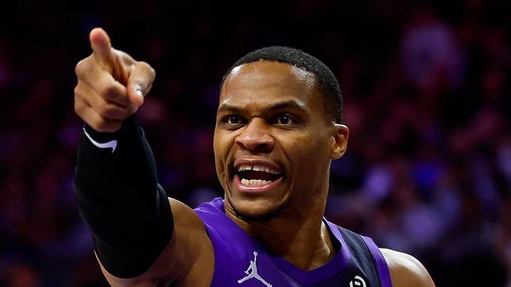Jan 16, 2026; Sacramento, California, USA; Sacramento Kings guard Russell Westbrook (18) : Sergio Estrada-Imagn Images