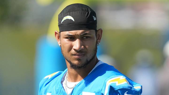 Jul 31, 2026; El Segundo, CA, USA; Los Angeles Chargers quarterback Trey Lance (5) during training camp at The Bolt. Mandatory Credit: Kirby Lee-Imagn Images Jul 31, 2026; El Segundo, CA, USA; Los Angeles Chargers quarterback Trey Lance (5) during training camp at The Bolt. Mandatory Credit: Kirby Lee-Imagn Images
