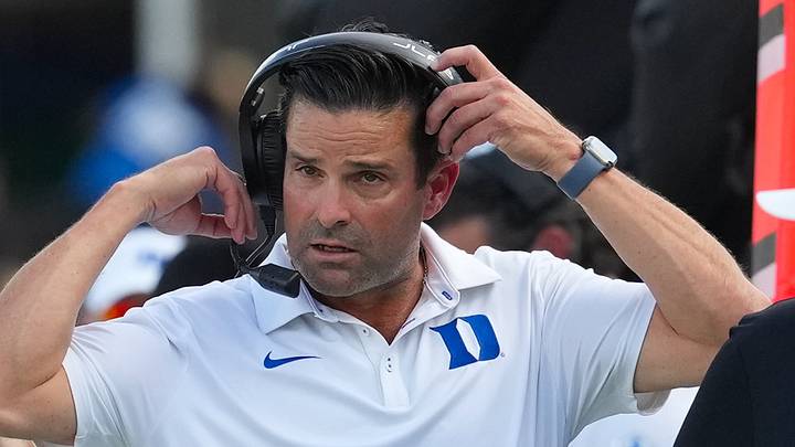Sep 19, 2026; Durham, North Carolina, USA; Duke Blue Devils head coach Manny Diaz looks on against the Stanford Cardinal during the first half at Wallace Wade Stadium. Mandatory Credit: James Guillory-Imagn Images Sep 19, 2026; Durham, North Carolina, USA; Duke Blue Devils head coach Manny Diaz looks on against the Stanford Cardinal during the first half at Wallace Wade Stadium. Mandatory Credit: James Guillory-Imagn Images