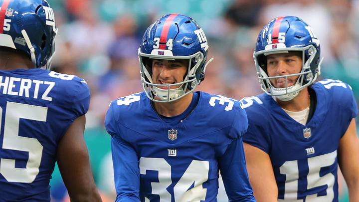New York Giants kicker Dominic Zvada New York Giants kicker Dominic Zvada