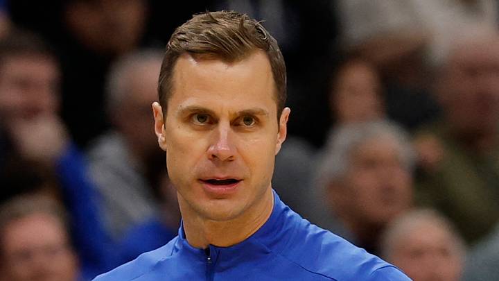 Mar 29, 2026; Washington, DC, USA; Duke Blue Devils head coach Jon Scheyer looks on against the UConn Huskies in the first half during an Elite Eight game of the East Regional of the men's 2026 NCAA Tournament at Capital One Arena. Mandatory Credit: Geoff Burke-Imagn Images Mar 29, 2026; Washington, DC, USA; Duke Blue Devils head coach Jon Scheyer looks on against the UConn Huskies in the first half during an Elite Eight game of the East Regional of the men's 2026 NCAA Tournament at Capital One Arena. Mandatory Credit: Geoff Burke-Imagn Images