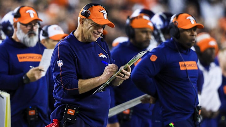 Dec 28, 2024; Cincinnati, Ohio, USA; Denver Broncos head coach Sean Payton during the second half against the Cincinnati Bengals at Paycor Stadium. Dec 28, 2024; Cincinnati, Ohio, USA; Denver Broncos head coach Sean Payton during the second half against the Cincinnati Bengals at Paycor Stadium.