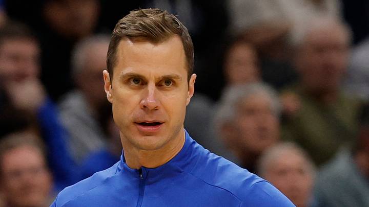 Mar 29, 2026; Washington, DC, USA; Duke Blue Devils head coach Jon Scheyer looks on against the UConn Huskies in the first half during an Elite Eight game of the East Regional of the men's 2026 NCAA Tournament at Capital One Arena. Mandatory Credit: Geoff Burke-Imagn Images Mar 29, 2026; Washington, DC, USA; Duke Blue Devils head coach Jon Scheyer looks on against the UConn Huskies in the first half during an Elite Eight game of the East Regional of the men's 2026 NCAA Tournament at Capital One Arena. Mandatory Credit: Geoff Burke-Imagn Images