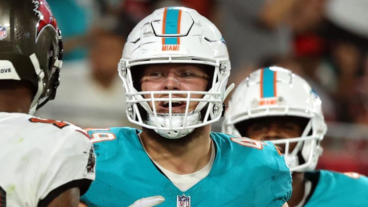 Miami Dolphins tight end Hayden Rucci (49).
