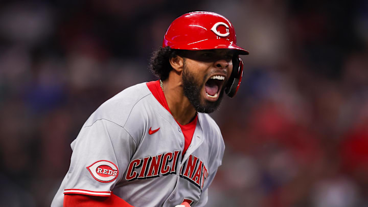 Cincinnati Reds right fielder Rece Hinds (57) celebrates Cincinnati Reds right fielder Rece Hinds (57) celebrates