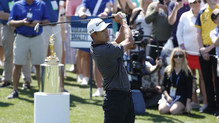 Collin Morikawa takes a swing at The Players Championship