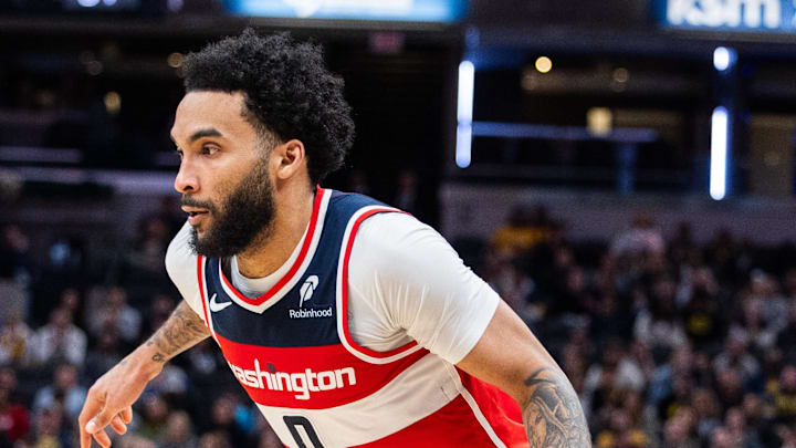 Washington Wizards forward Justin Champagnie dribbles the ball in the second half against the Indiana Pacers. Washington Wizards forward Justin Champagnie dribbles the ball in the second half against the Indiana Pacers.