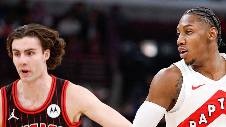 Mar 18, 2026; Chicago, Illinois, USA; Toronto Raptors forward RJ Barrett (9) drives to the basket against Chicago Bulls guard Josh Giddey (3) during the first half at United Center. Mandatory Credit: Kamil Krzaczynski-Imagn Images Mar 18, 2026; Chicago, Illinois, USA; Toronto Raptors forward RJ Barrett (9) drives to the basket against Chicago Bulls guard Josh Giddey (3) during the first half at United Center. Mandatory Credit: Kamil Krzaczynski-Imagn Images