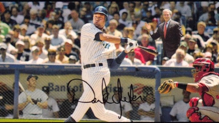 2007 Topps Derek Jeter SP with Mickey Mantle and George W. Bush cameos 2007 Topps Derek Jeter SP with Mickey Mantle and George W. Bush cameos