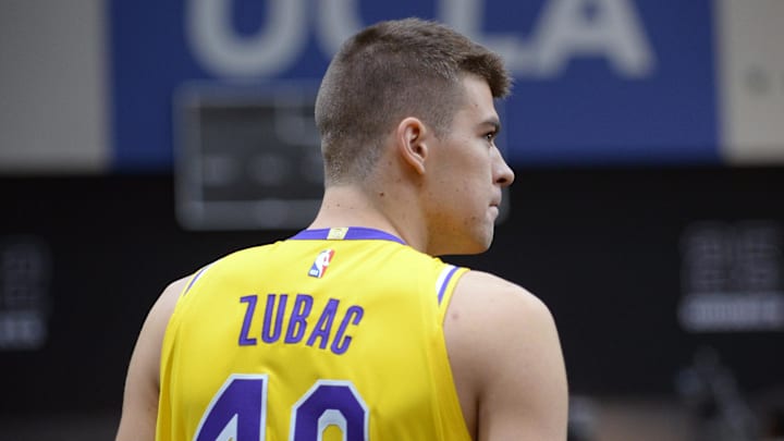 September 24, 2018; El Segundo, CA, USA; Los Angeles Lakers center Ivica Zubac (40) during media day at UCLA Health Training Center. Mandatory Credit: Gary A. Vasquez-Imagn Images September 24, 2018; El Segundo, CA, USA; Los Angeles Lakers center Ivica Zubac (40) during media day at UCLA Health Training Center. Mandatory Credit: Gary A. Vasquez-Imagn Images