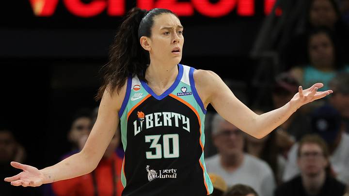 Aug 1, 2026; Phoenix, Arizona, USA; New York Liberty forward Breanna Stewart (30) against the Phoenix Mercury at Mortgage Matchup Center. Mandatory Credit: Mark J. Rebilas-Imagn Images