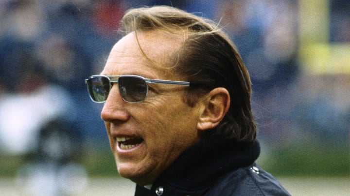 Unknown date & location, USA; FILE PHOTO; Oakland Raiders owner Al Davis. on the field. Mandatory Credit: Malcolm Emmons-Imagn Images