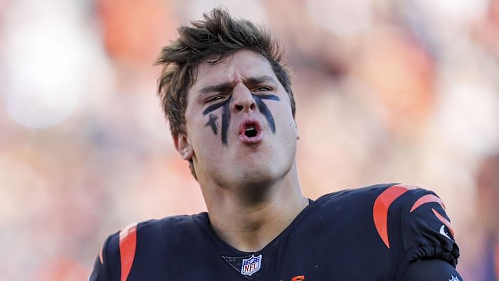 Nov 12, 2023; Cincinnati, Ohio, USA; Cincinnati Bengals defensive end Trey Hendrickson (91) runs onto the field before the game against the Houston Texans at Paycor Stadium. Mandatory Credit: Katie Stratman-Imagn Images