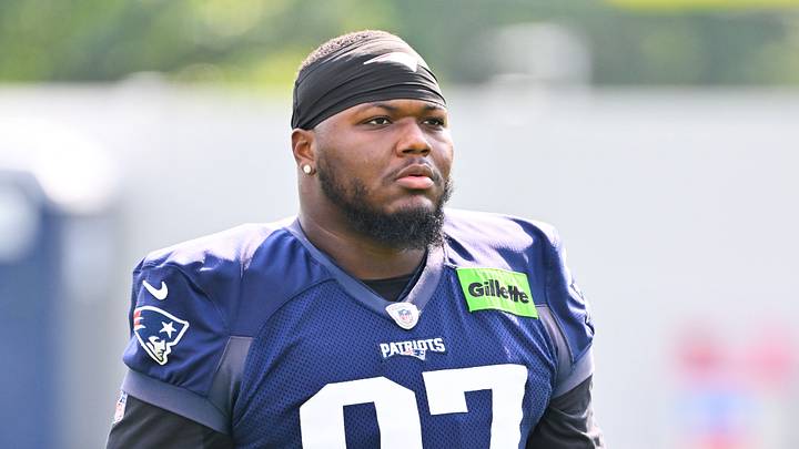 Jul 28, 2026; Foxborough, MA, USA; New England Patriots defensive end Milton Williams (97) walks to practice for training camp at Gillette Stadium. Mandatory Credit: Eric Canha-Imagn Images Jul 28, 2026; Foxborough, MA, USA; New England Patriots defensive end Milton Williams (97) walks to practice for training camp at Gillette Stadium. Mandatory Credit: Eric Canha-Imagn Images