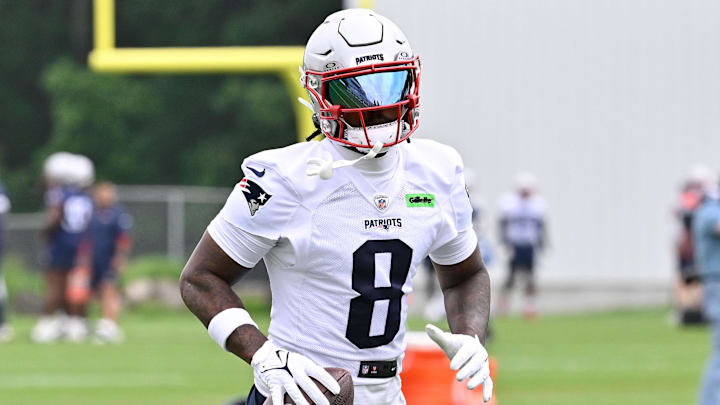 Jun 9, 2025; Foxborough, MA, USA; New England Patriots wide receiver Stefon Diggs (8) participates at minicamp at Gillette Stadium. Mandatory Credit: Eric Canha-Imagn Images Jun 9, 2025; Foxborough, MA, USA; New England Patriots wide receiver Stefon Diggs (8) participates at minicamp at Gillette Stadium. Mandatory Credit: Eric Canha-Imagn Images