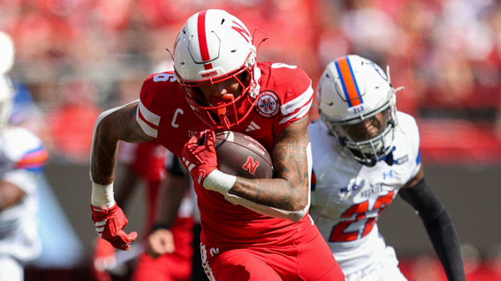 Nebraska wide receiver Dane Key makes a catch and run for the 39-yard touchdown against Houston Christian.
