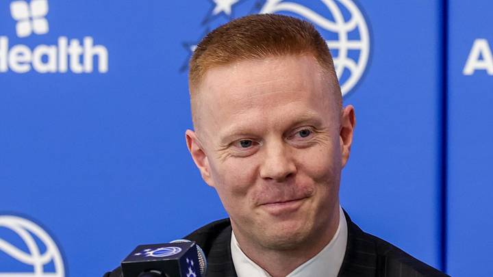 Orlando Magic head coach Sean Sweeney takes media questions during a press conference. Orlando Magic head coach Sean Sweeney takes media questions during a press conference.