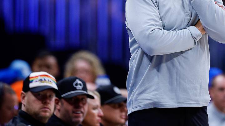 Mar 25, 2026; Denver, Colorado, USA; Dallas Mavericks head coach Jason Kidd looks on in the third quarter against the Denver Nuggets at Ball Arena. Mandatory Credit: Isaiah J. Downing-Imagn Images