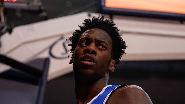 BYU Cougars forward AJ Dybantsa (3) reacts during the first half against the Utah Utes at Marriott Center on January 24, 2026.