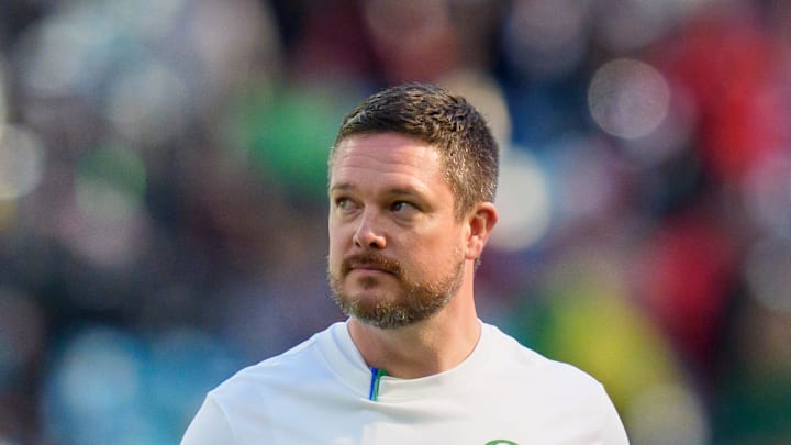 Oregon head coach Dan Lanning walks the field during warmups as the Oregon Ducks take on the Texas Tech Red Raiders in the Orange Bowl on Jan. 1, 2026, at Hard Rock Stadium in Miami, Florida. Oregon head coach Dan Lanning walks the field during warmups as the Oregon Ducks take on the Texas Tech Red Raiders in the Orange Bowl on Jan. 1, 2026, at Hard Rock Stadium in Miami, Florida.