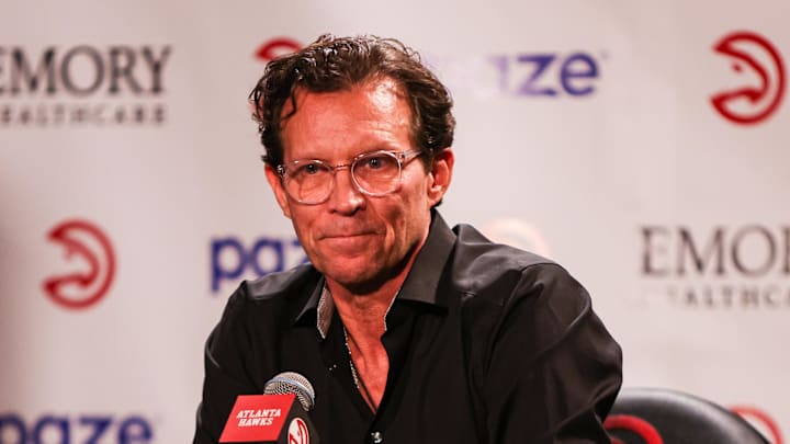 Quin Snyder talks to reporters at media day