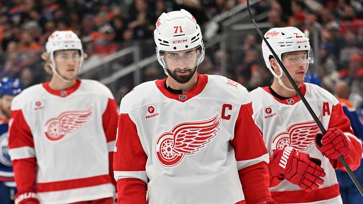 Dec 11, 2025; Edmonton, Alberta, CAN; Detroit Red Wings center Dylan Larkin (71) is seen out on the ice as the Edmonton Oilers take on the Detroit Red Wings during the second period at Rogers Place. Mandatory Credit: Walter Tychnowicz-Imagn Images Dec 11, 2025; Edmonton, Alberta, CAN; Detroit Red Wings center Dylan Larkin (71) is seen out on the ice as the Edmonton Oilers take on the Detroit Red Wings during the second period at Rogers Place. Mandatory Credit: Walter Tychnowicz-Imagn Images
