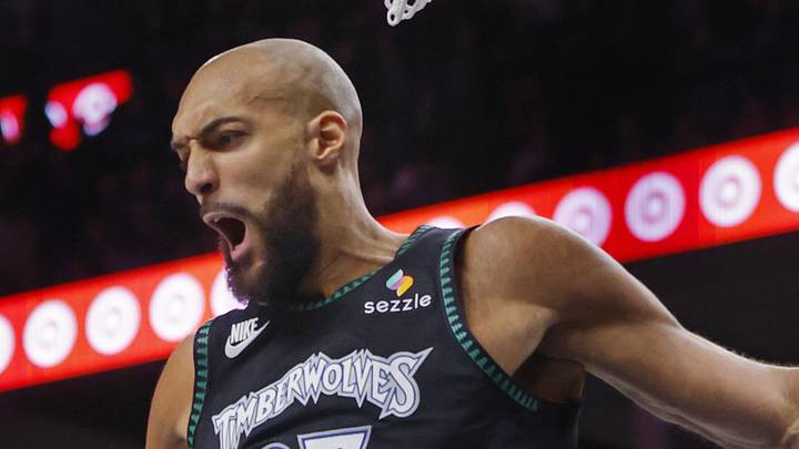 May 10, 2026; Minneapolis, Minnesota, USA; Minnesota Timberwolves center Rudy Gobert (27) dunks against the San Antonio Spurs in the fourth quarter of game four of the second round of the 2026 NBA Playoffs at Target Center. Mandatory Credit: Bruce Kluckhohn-Imagn Images May 10, 2026; Minneapolis, Minnesota, USA; Minnesota Timberwolves center Rudy Gobert (27) dunks against the San Antonio Spurs in the fourth quarter of game four of the second round of the 2026 NBA Playoffs at Target Center. Mandatory Credit: Bruce Kluckhohn-Imagn Images