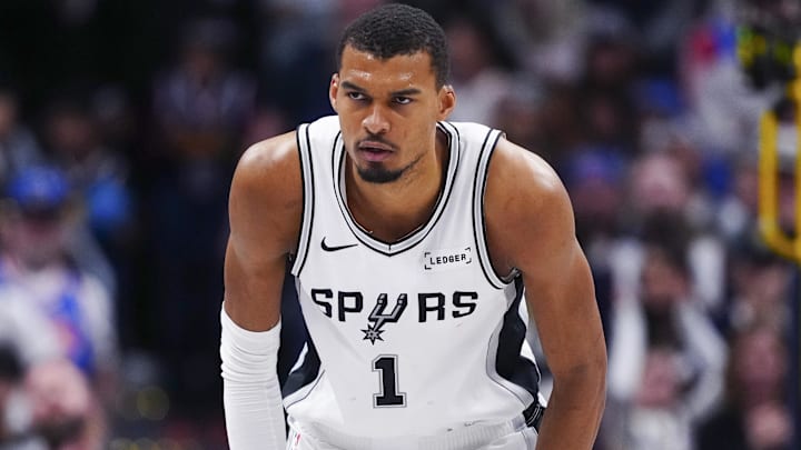 Apr 4, 2026; Denver, Colorado, USA; San Antonio Spurs forward Victor Wembanyama (1) during the second half against the Denver Nuggets at Ball Arena. Mandatory Credit: Ron Chenoy-Imagn Images Apr 4, 2026; Denver, Colorado, USA; San Antonio Spurs forward Victor Wembanyama (1) during the second half against the Denver Nuggets at Ball Arena. Mandatory Credit: Ron Chenoy-Imagn Images