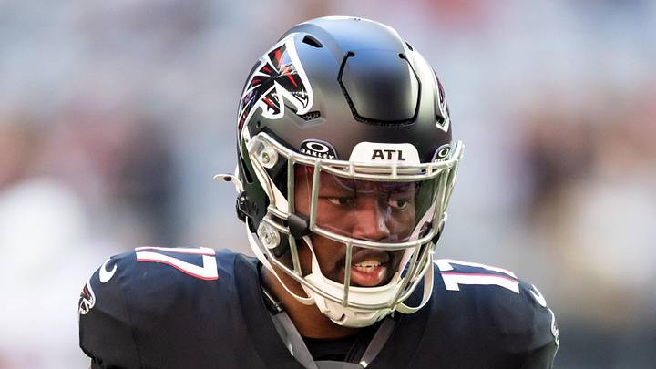 Atlanta Falcons linebacker Arnold Ebiketie Atlanta Falcons linebacker Arnold Ebiketie