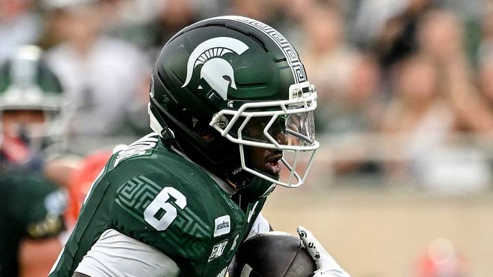 Michigan State’s Fredrick Moore runs after a catch against Illinois during the third quarter on Saturday, Oct. 10, 2026, at Spartan Stadium in East Lansing. Michigan State’s Fredrick Moore runs after a catch against Illinois during the third quarter on Saturday, Oct. 10, 2026, at Spartan Stadium in East Lansing.