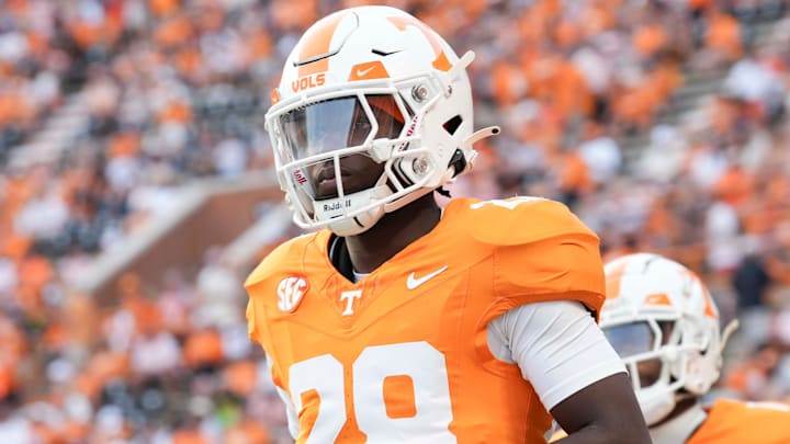 Tennessee defensive back Marcus Goree Jr. (28) before a game between Tennessee and Kent State at Neyland Stadium, in Knoxville, Tenn., Saturday, Sept. 14, 2024. Tennessee defensive back Marcus Goree Jr. (28) before a game between Tennessee and Kent State at Neyland Stadium, in Knoxville, Tenn., Saturday, Sept. 14, 2024.