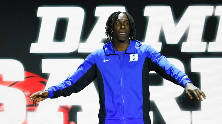 Oct 3, 2026; Durham, NC, USA; Duke Blue Devils guard Dame Sarr (7) during the Countdown to Craziness at Cameron Indoor Stadium. Mandatory Credit: Zachary Taft-Imagn Images Oct 3, 2026; Durham, NC, USA; Duke Blue Devils guard Dame Sarr (7) during the Countdown to Craziness at Cameron Indoor Stadium. Mandatory Credit: Zachary Taft-Imagn Images