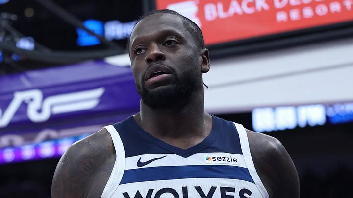 Jan 20, 2026; Salt Lake City, Utah, USA; Minnesota Timberwolves forward Julius Randle (30) reacts after a play against the Utah Jazz during the second half at Delta Center. Mandatory Credit: Rob Gray-Imagn Images