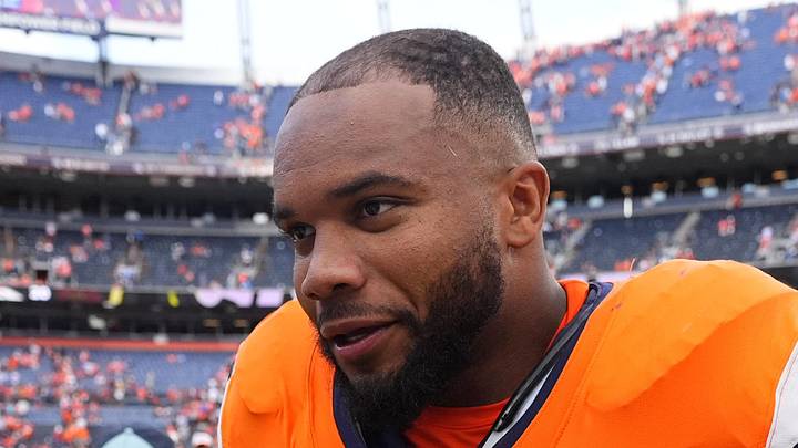 Denver Broncos running back J.K. Dobbins Denver Broncos running back J.K. Dobbins