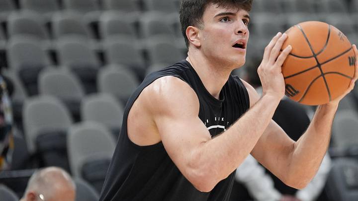 Mar 10, 2026; San Antonio, Texas, USA;  Boston Celtics guard Hugo Gonzalez (28) warms up before a game against the San Antonio Spurs at Frost Bank Center. Mandatory Credit: Daniel Dunn-Imagn Images