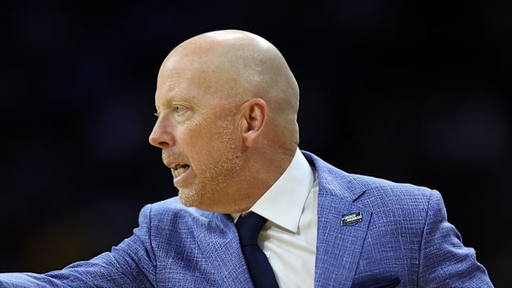 Mar 20, 2026; Philadelphia, PA, USA; UCLA Bruins head coach Mick Cronin reacts in the first half during a first round game of the men's 2026 NCAA Tournament at Xfinity Mobile Arena. Mandatory Credit: Bill Streicher-Imagn Images