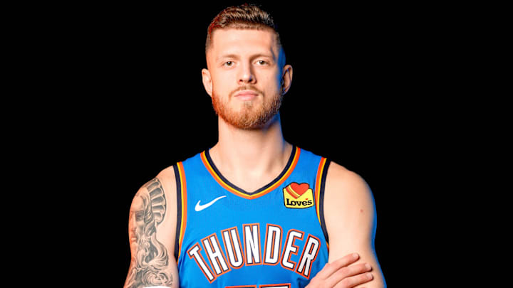 Isaiah Hartenstein is pictured during the Thunder media day at the Paycom Center in Oklahoma City, on Monday, Sept. 30, 2024. Isaiah Hartenstein is pictured during the Thunder media day at the Paycom Center in Oklahoma City, on Monday, Sept. 30, 2024.