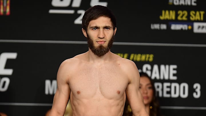 Jan 21, 2022; Anaheim, CA, USA; Said Nurmagomedov during weigh-ins for UFC 270 at Anaheim Convention